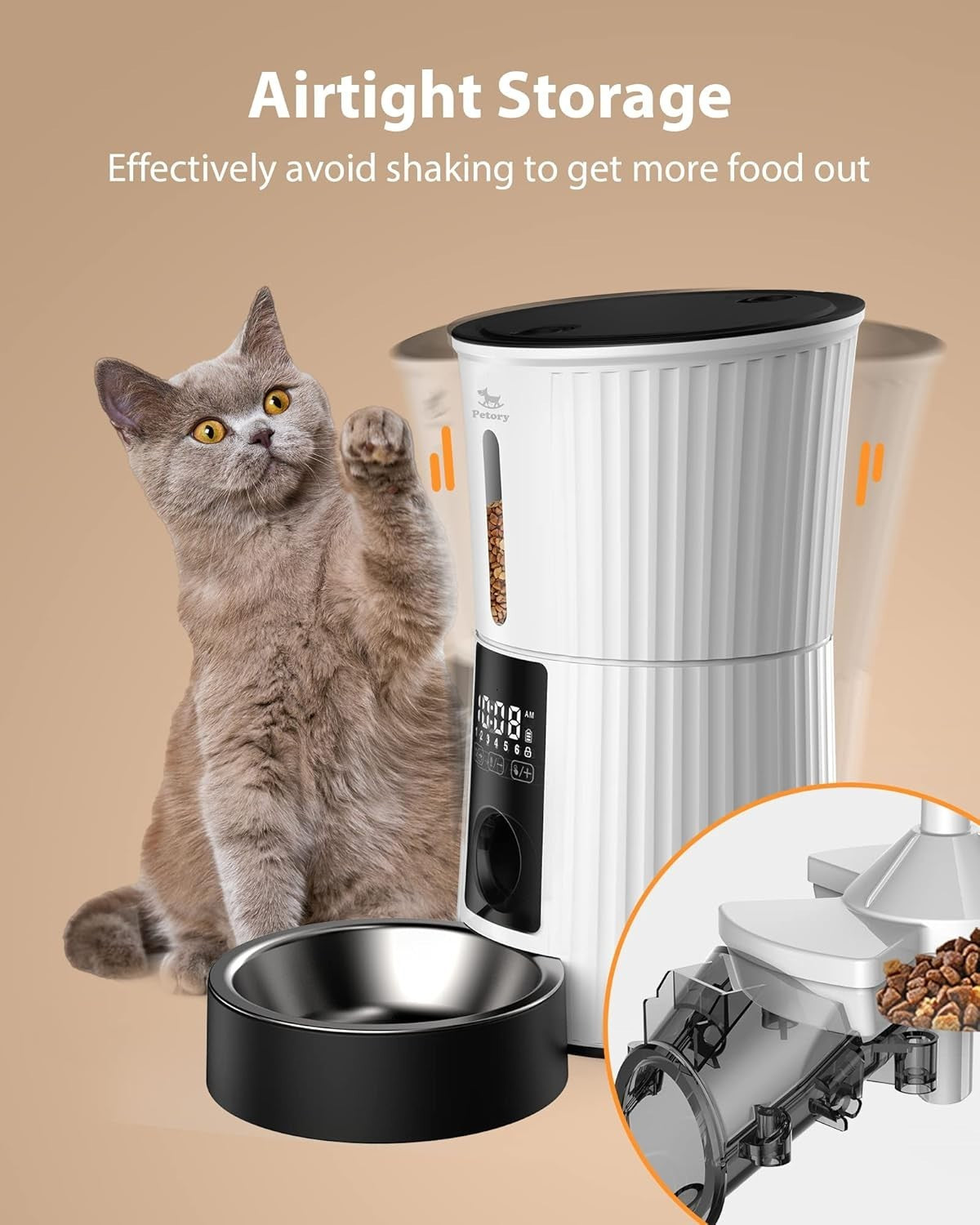 4L Automatic Pet Feeder Timed Food Dispenser 6 Meals Voice Recorder