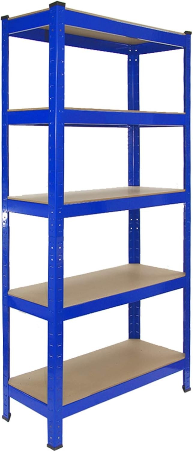 2 T-Rax Heavy Duty Shelving Units + 120cm Workbench Blue Garage Storage Set