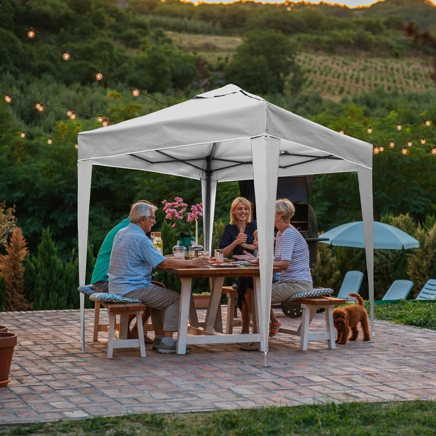 3x6M White Pop Up Gazebo With Sides Waterproof Heavy Duty Garden Party Tent Marq