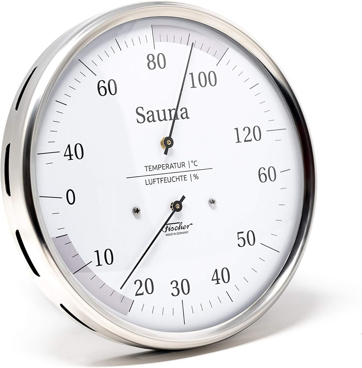 Stainless Steel Sauna Thermo-Hygrometer Humidity & Temperature Gauge Dial 13cm