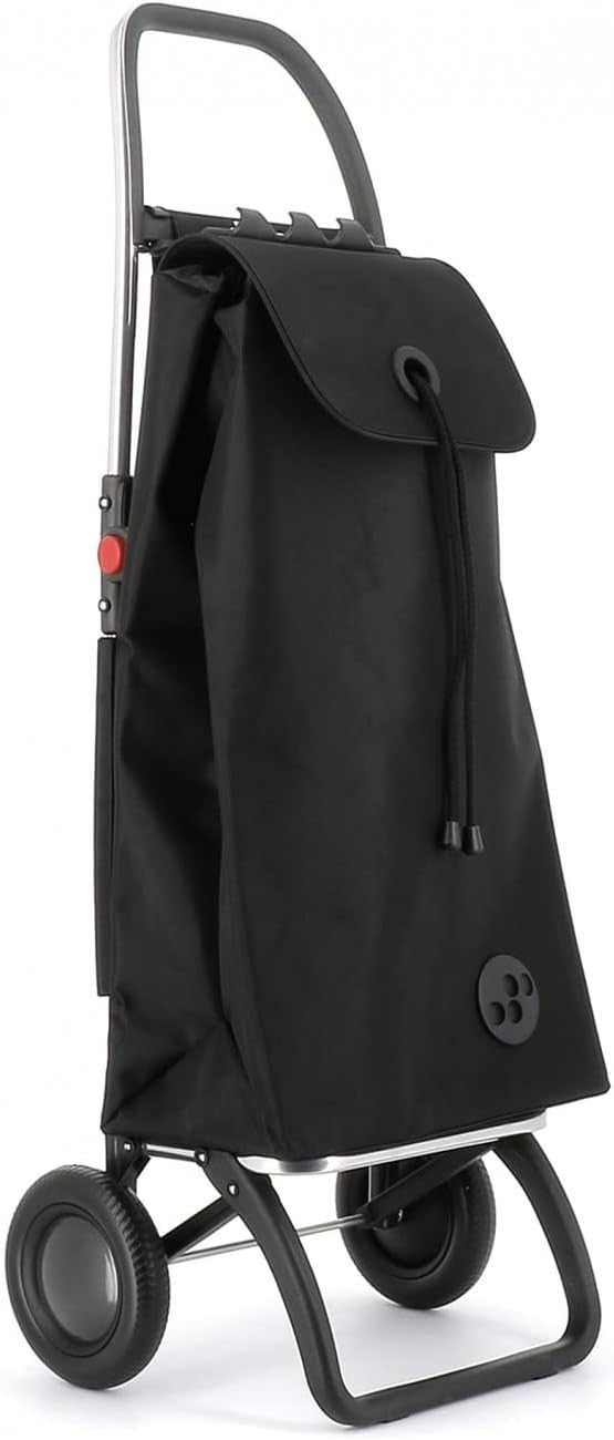 2 Wheel Foldable Shopping Trolley Lightweight Aluminium Frame Black