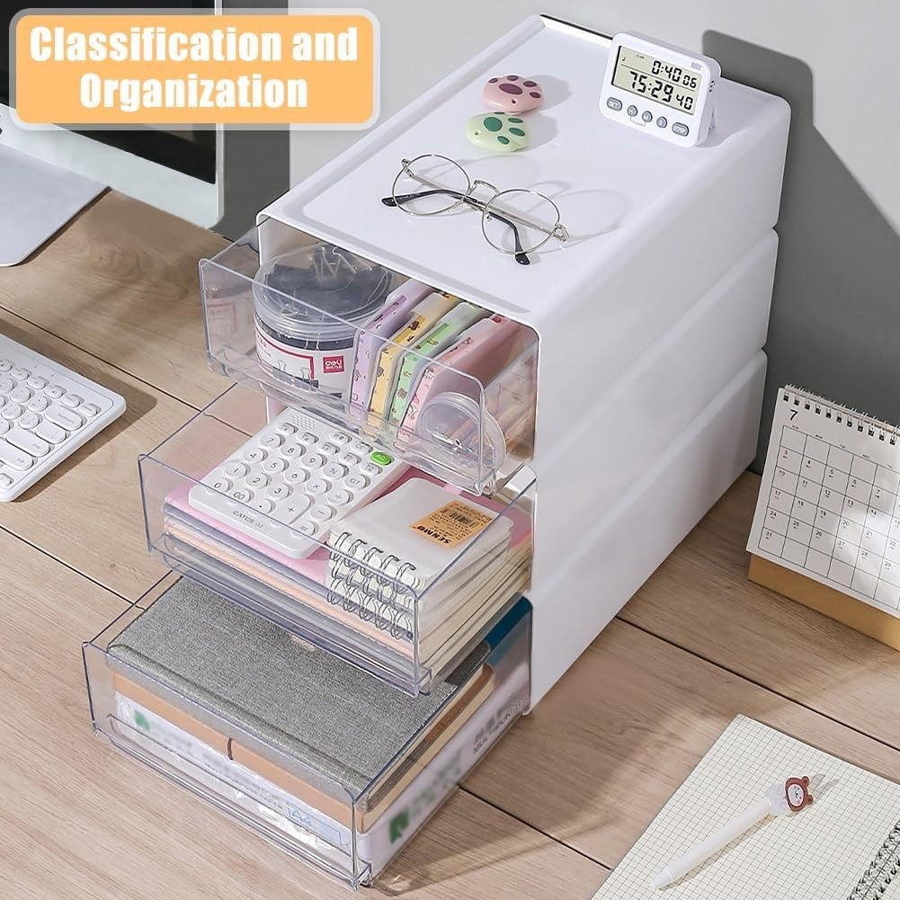 A4 Desk Drawer Organiser 2-Pack – Stackable Office Storage Box