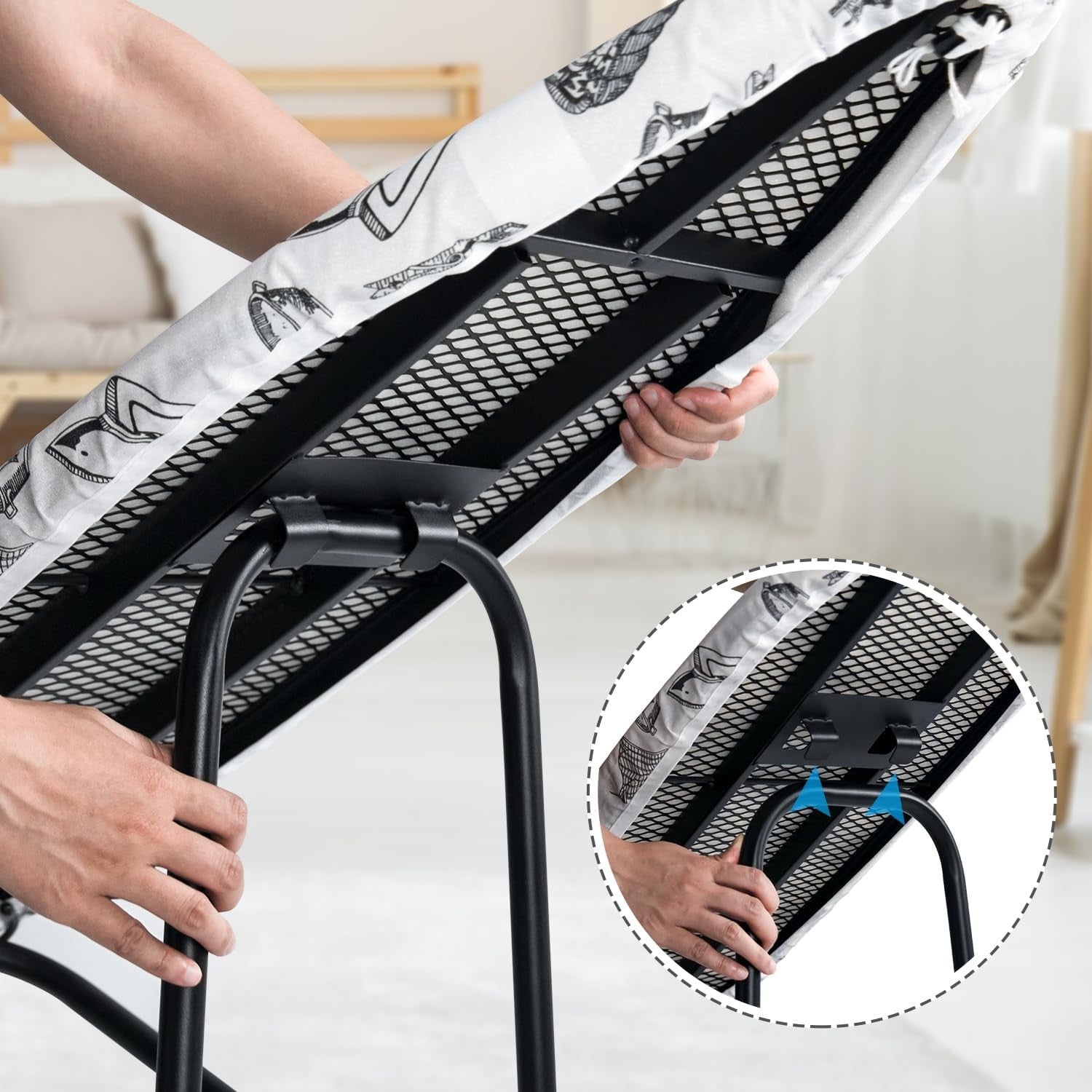 Compact Ironing Board Foldable Heat Resistant Cover Easy Storage