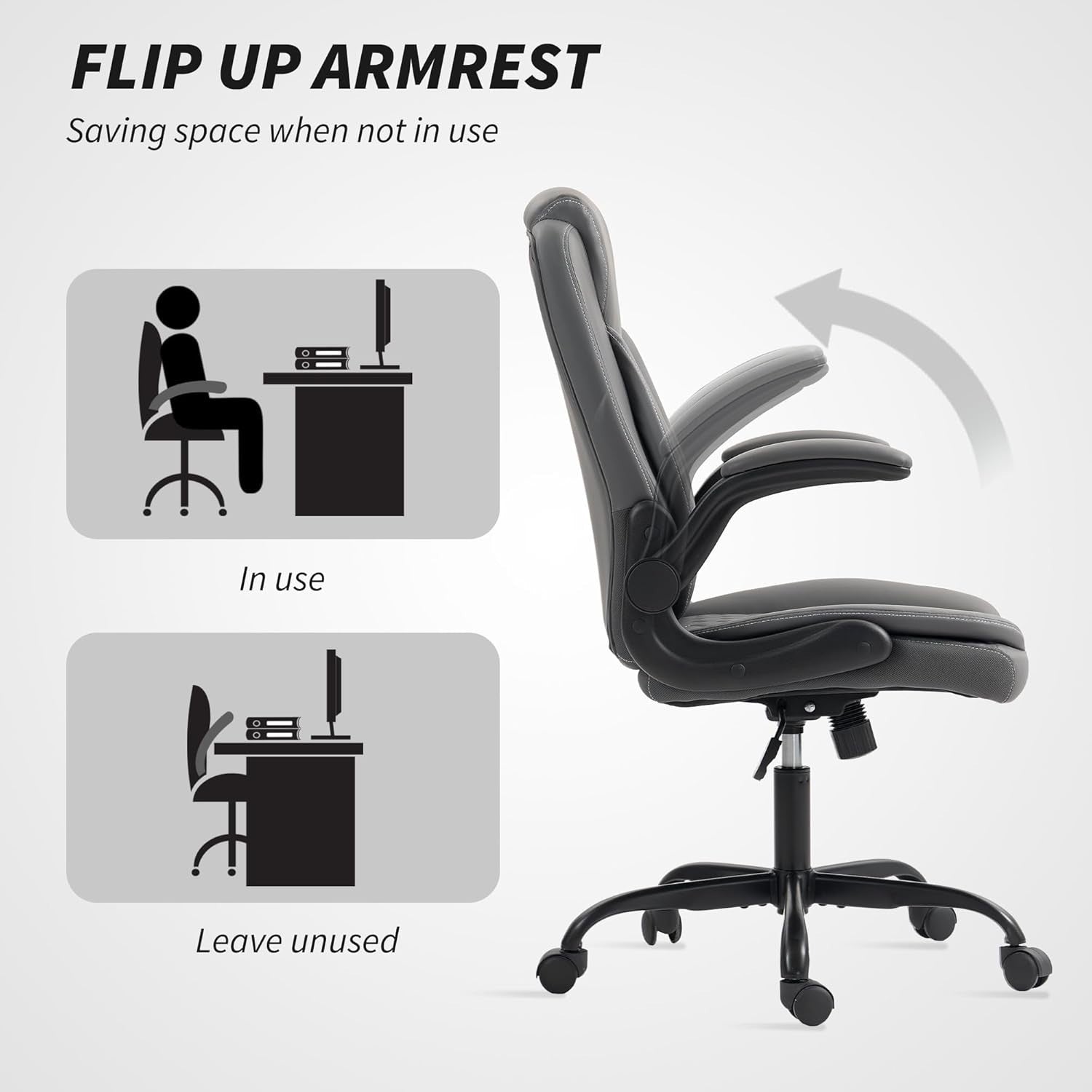 Executive Office Chair Faux Leather Ergonomic Swivel Desk PC Computer Seat