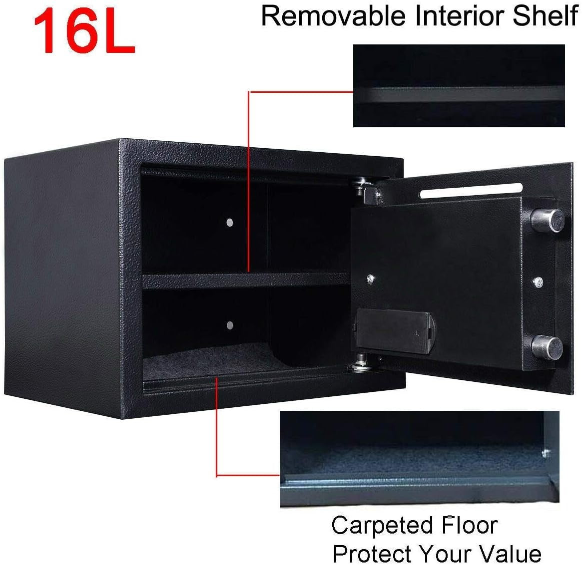 16L Digital Safe Box Electronic Keypad Security Cash Jewelry Lock