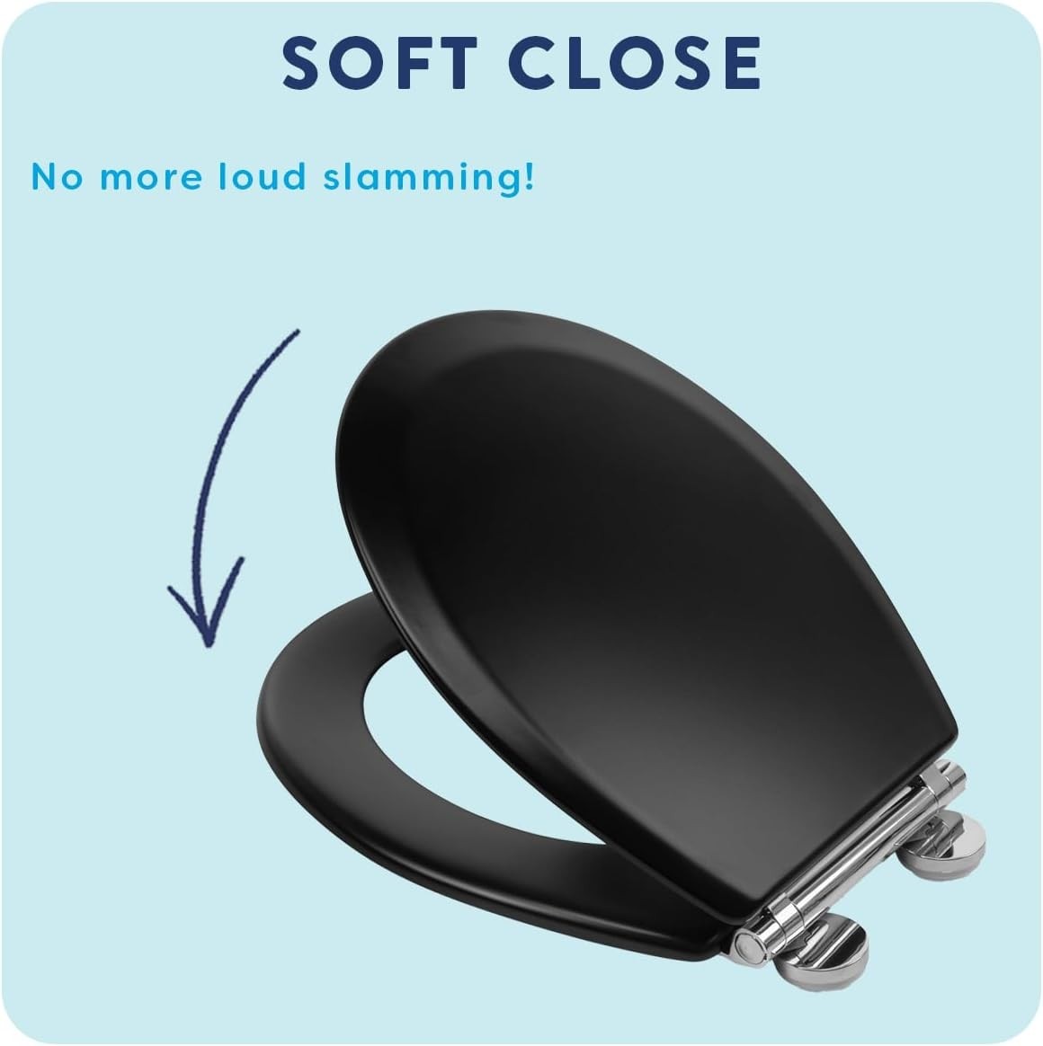 Black Wooden Toilet Seat Soft Close Quick Release Antibacterial Durable