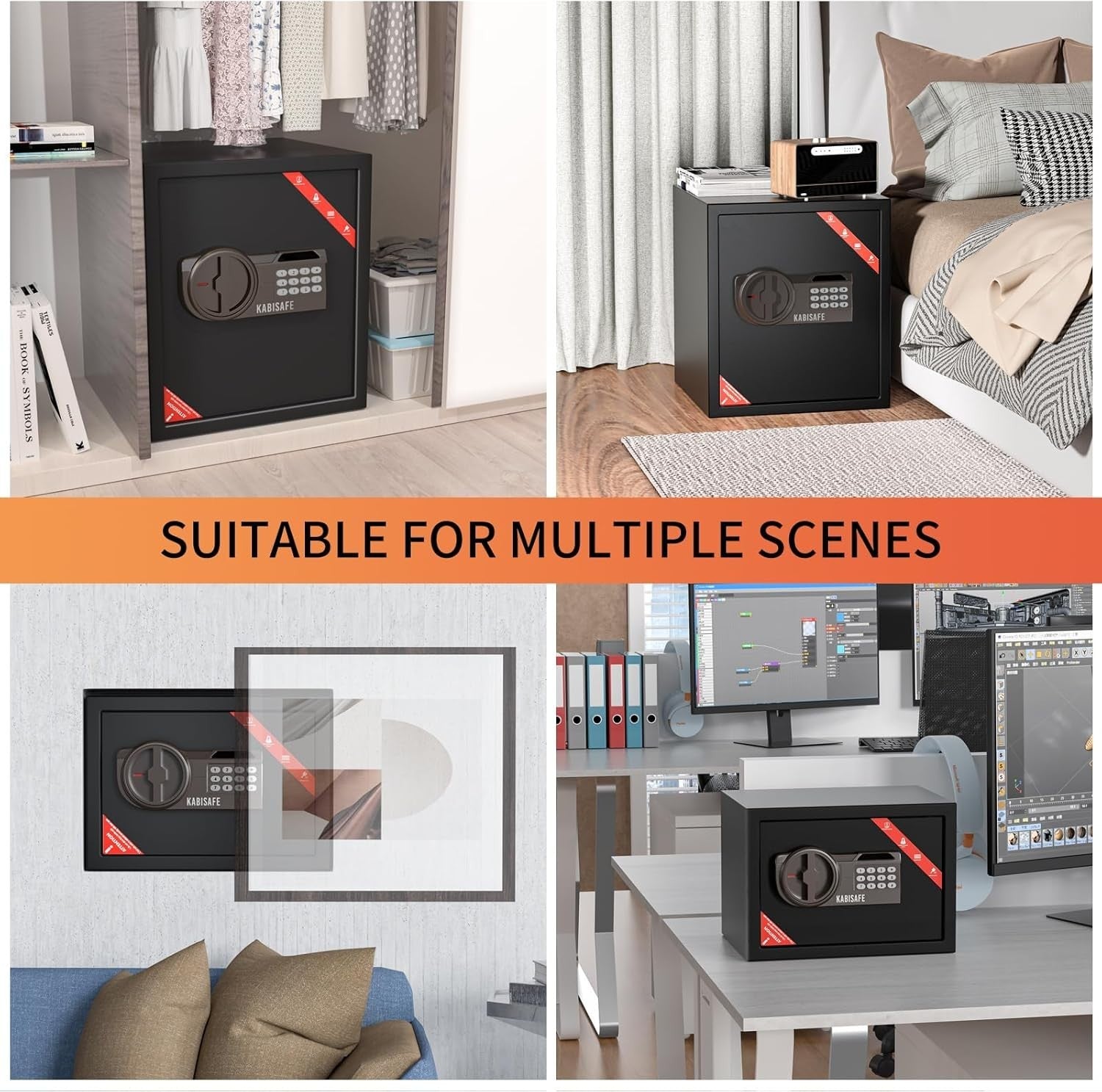 43L Digital Safe Box Fireproof Security Cabinet with Keypad Lock