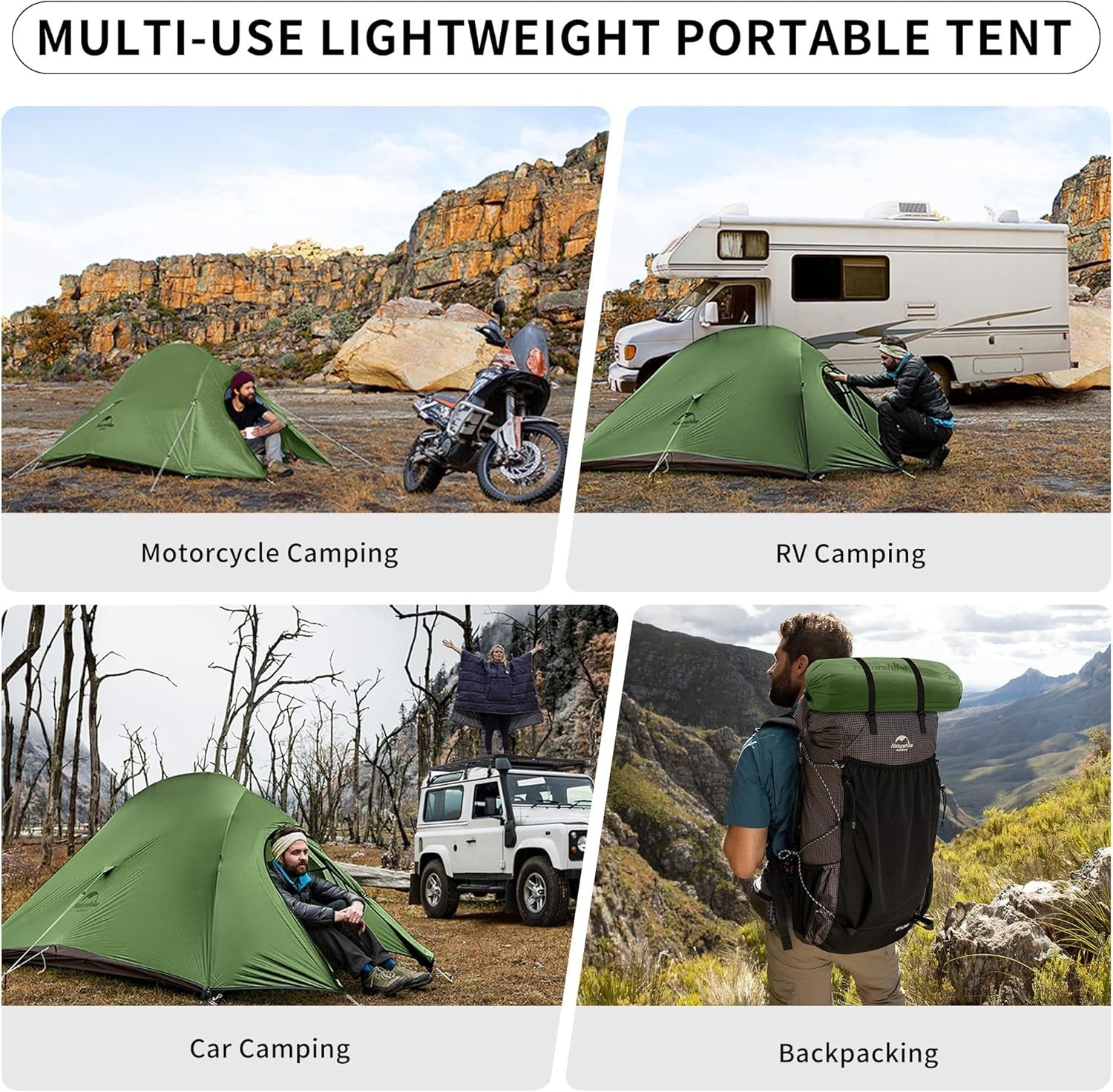 2 Person Lightweight Backpacking Tent 3-4 Season