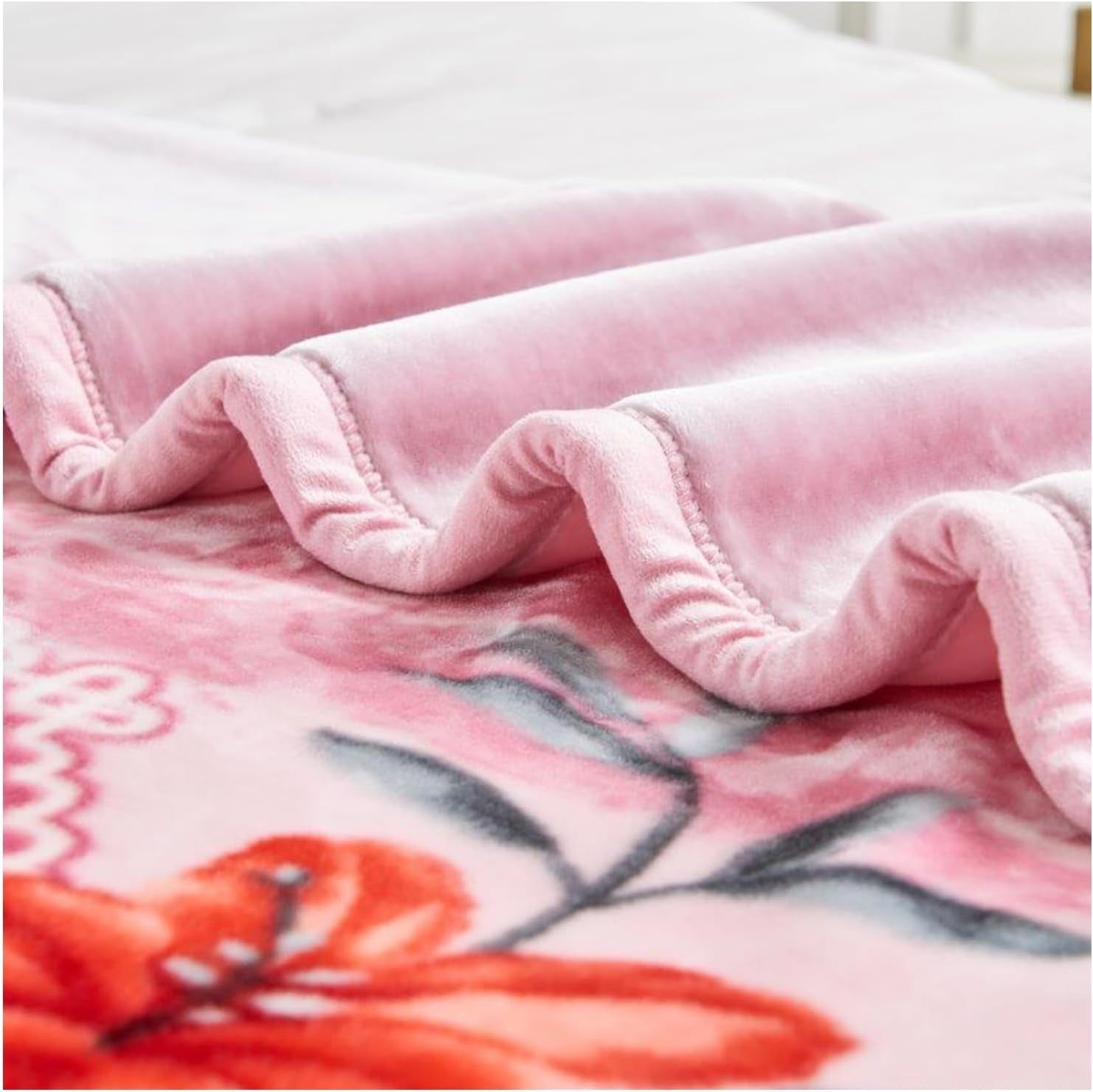 Heritage Flowers 5kg Heavy Fleece Blanket 200x240cm King Bed