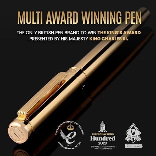 Luxury Gold Rollerball Pen 24K Plated Medium Black Ink Gift