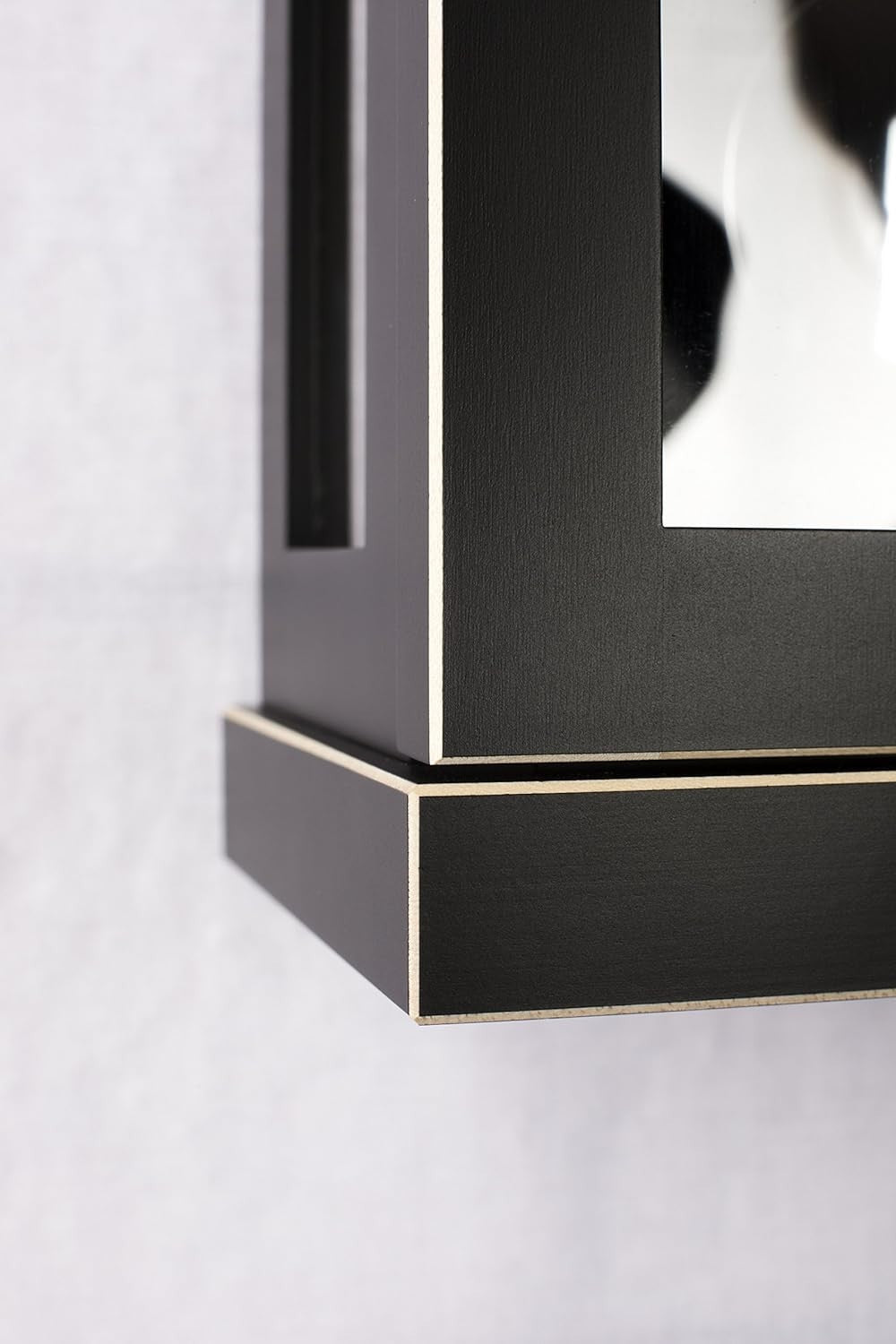 Modern Black Wooden Pendulum Wall Clock Silent Mechanical Chime 57cm