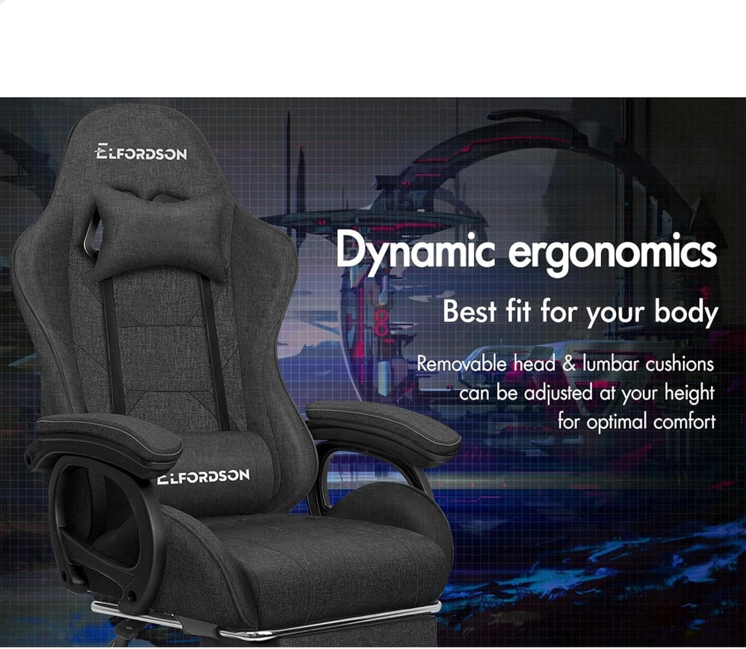 Large Ergonomic Gaming Chair Office Desk Recliner Faux Leather 180kg Max Weight