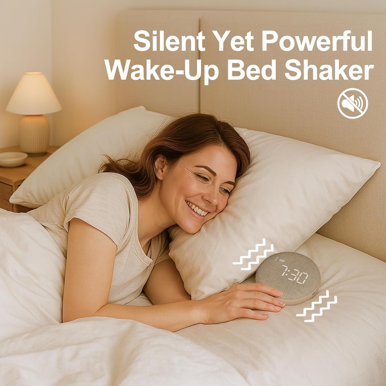 Vibrating Alarm Clock for Heavy Sleepers Portable Bed Shaker Rechargeable