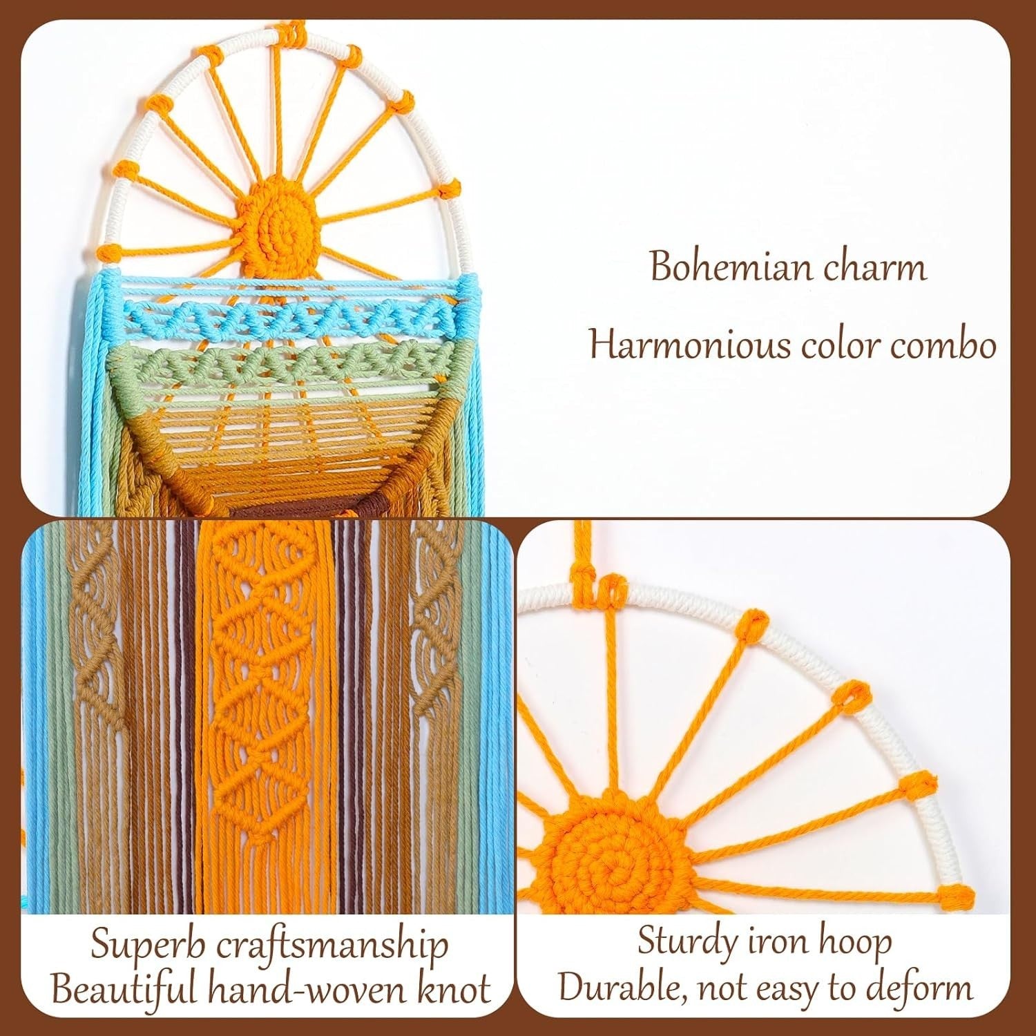 3PCS Sunset Macrame Wall Hanging Boho Tapestry Set