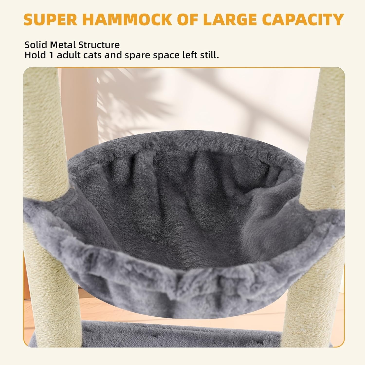110cm Cat Tree Tower Condo Hammock Sisal Scratching Posts Small Spaces