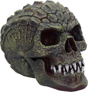 Reptile Skull Ornament • 13cm Resin Scaled Skull Decor • Gothic Fantasy Figurine