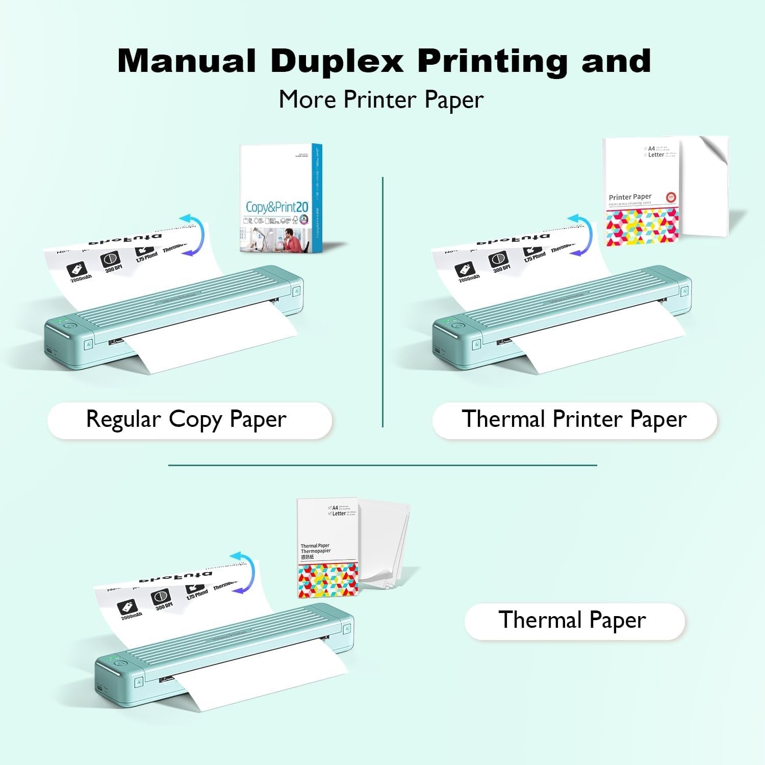 P831 Portable Bluetooth Thermal Printer – 300 DPI Mobile for Phone & Laptop