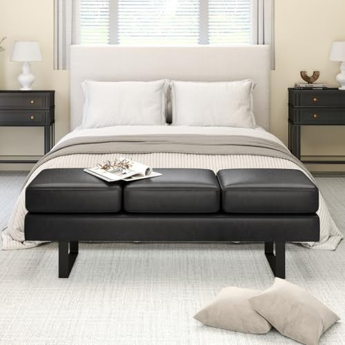 3-Seater Upholstered Reception Bench with Metal Frame, Modern Entryway Seating