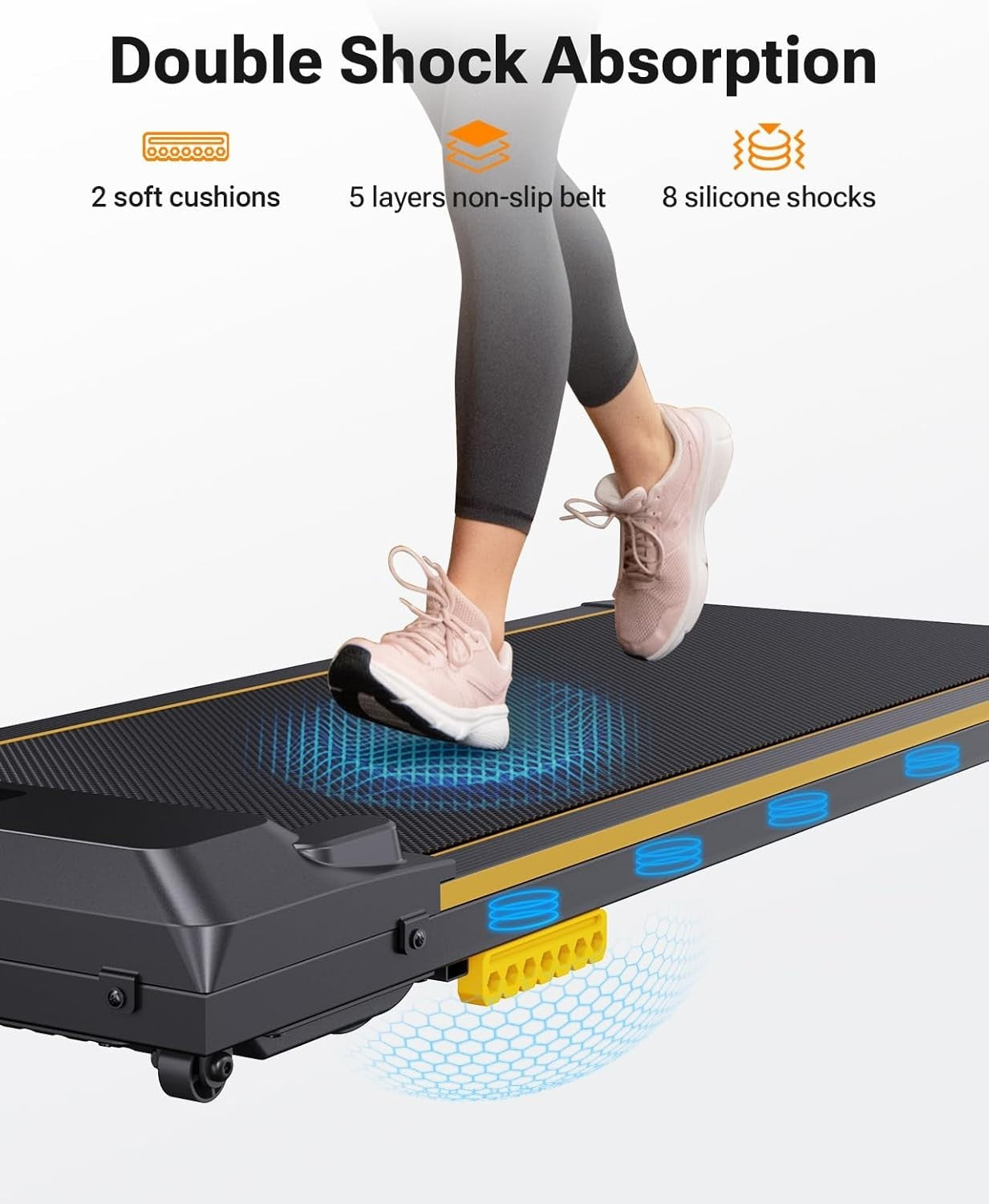 Compact Under Desk Treadmill Walking Pad 1-6km/h Home Office Quiet