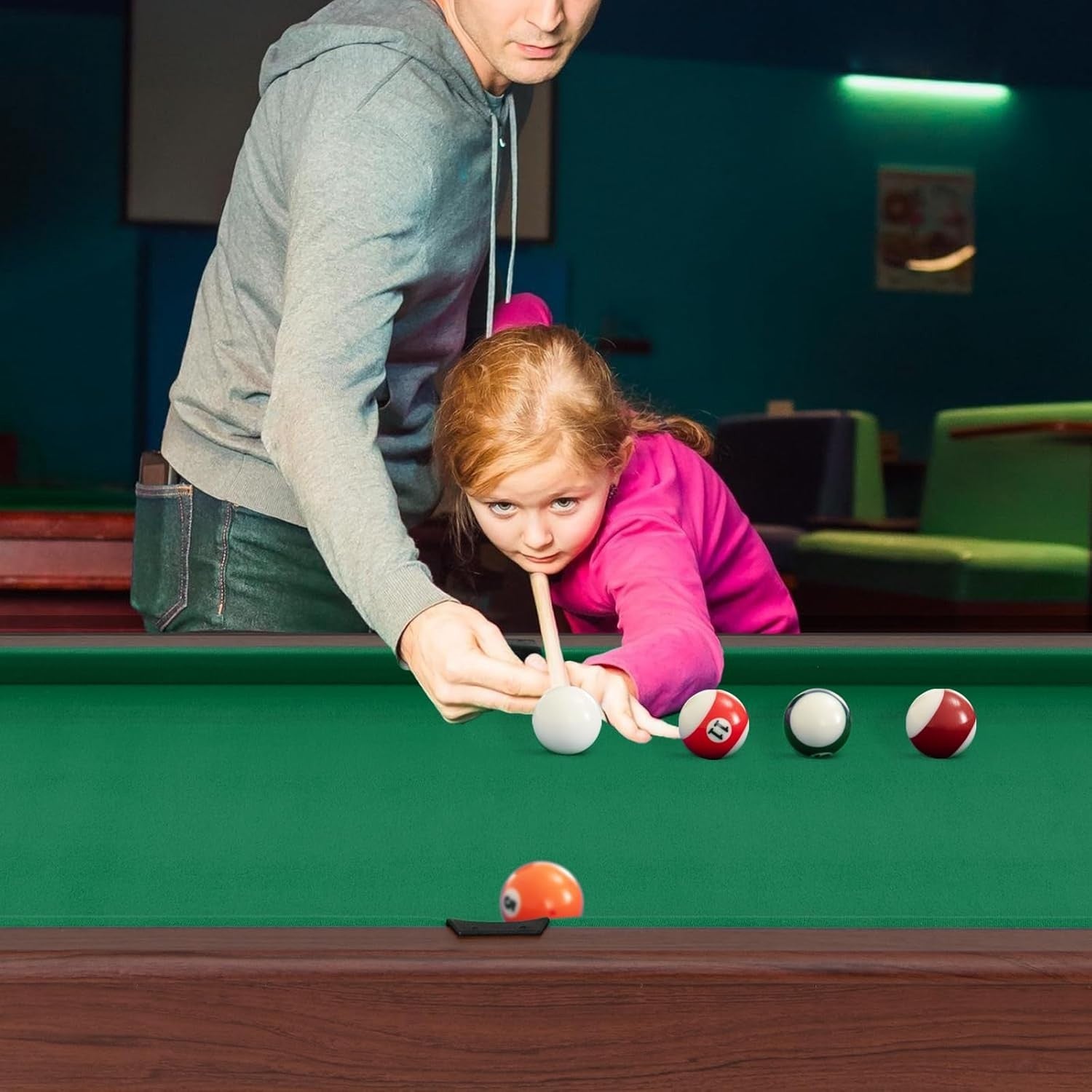 4FT Billiards Pool Snooker Table Set Portable w Cues Balls Accessories