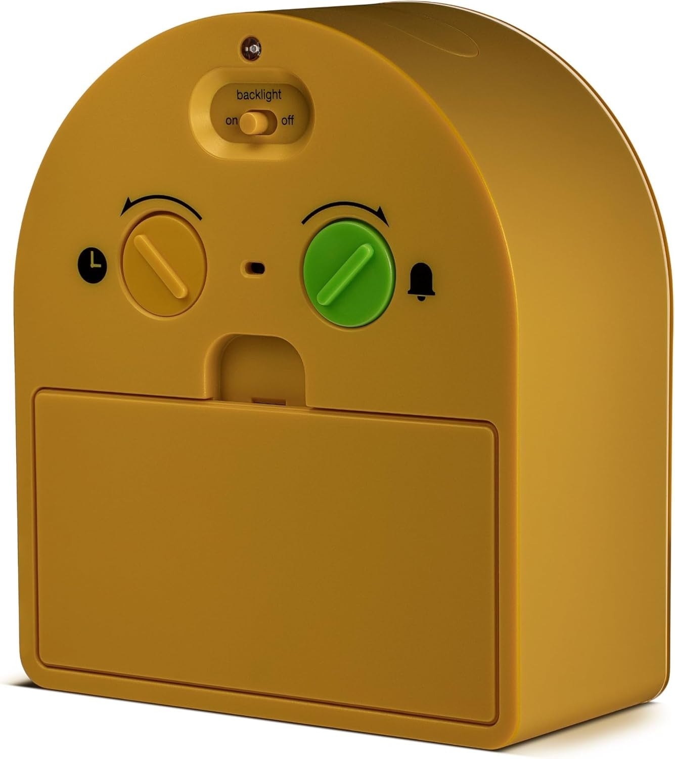 Yellow Analogue Alarm Clock Silent Quartz Backlight Snooze Crescendo Beep