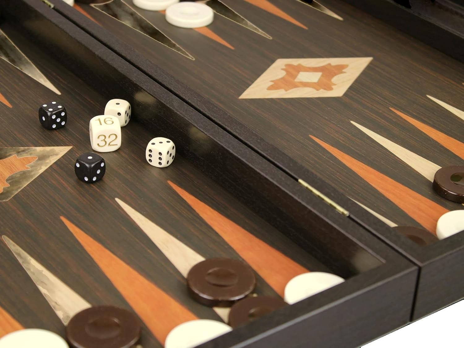 23 Inch Wooden Tournament Backgammon Set Foldable Luxury Board Game
