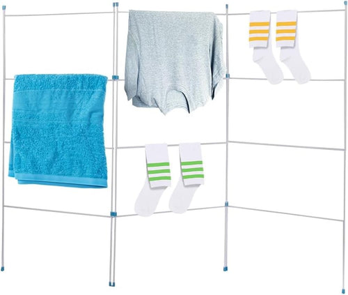 Triple Panel Clothes Airer Folding Laundry Drying Line Large Indoor Outdoor