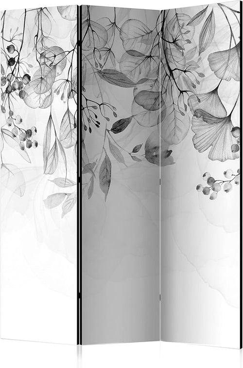 Grey Leaf Acoustic Room Divider 135x172cm Double Sided Folding Screen