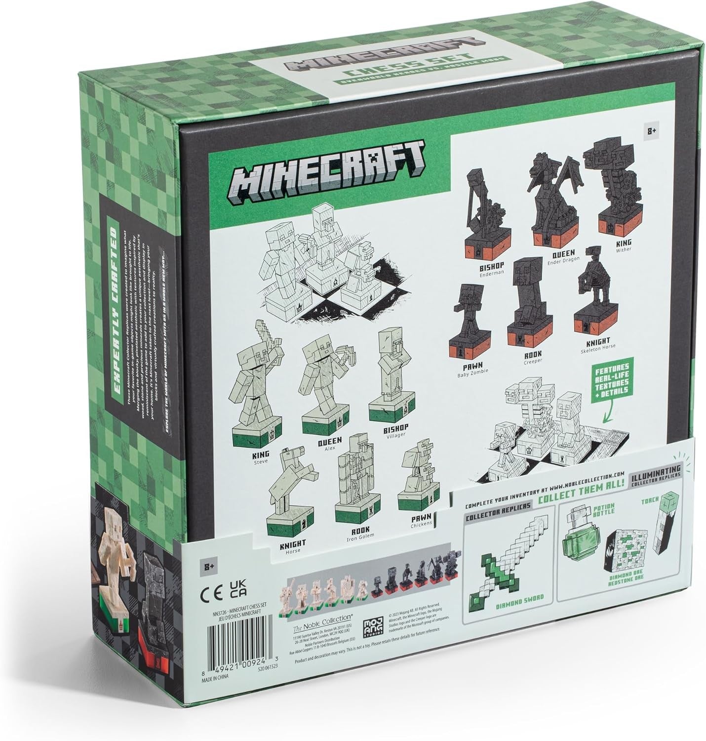 Minecraft Chess Set 18" Game Board Kids & Adults Fantasy Strategy Pieces