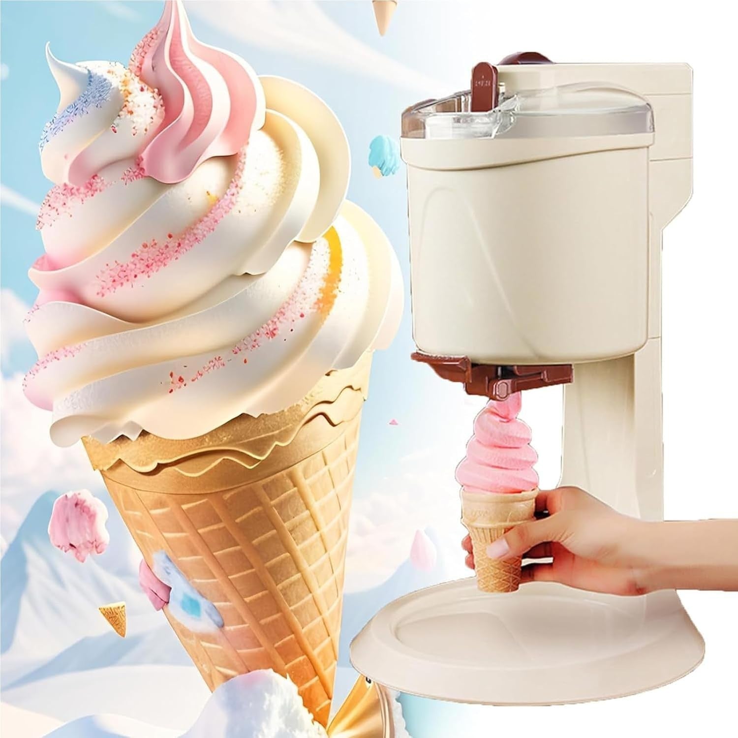 Soft Serve Ice Cream Maker 1L | Automatic Countertop Dessert Machine