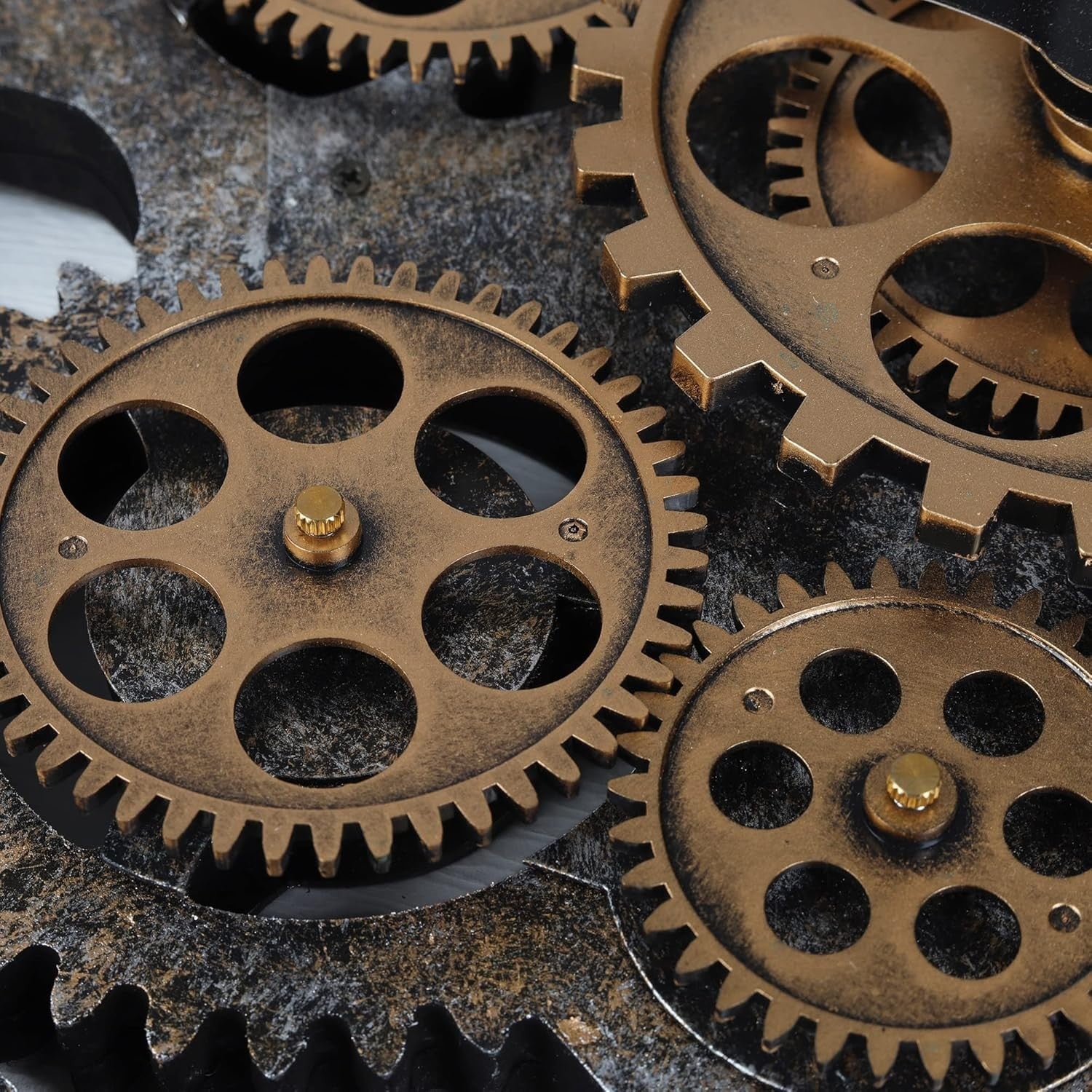 23" Wall Clock Rustic Bronze Gears Moving Steampunk Farmhouse Decor