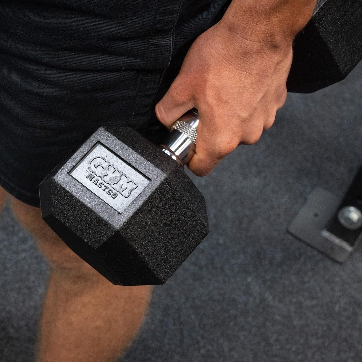 20kg Hex Dumbbells Pair Rubber Coated Anti Roll Home Strength Weights
