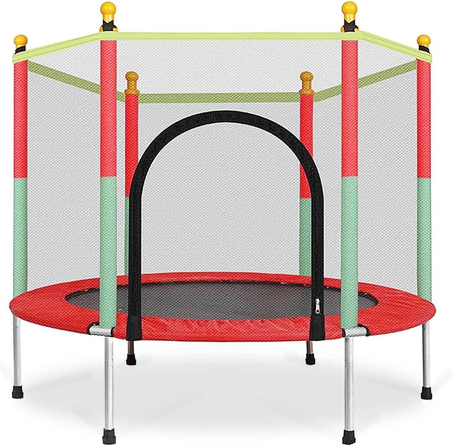 4.6FT Kids Toddler Trampoline w Safety Enclosure Indoor Outdoor Play