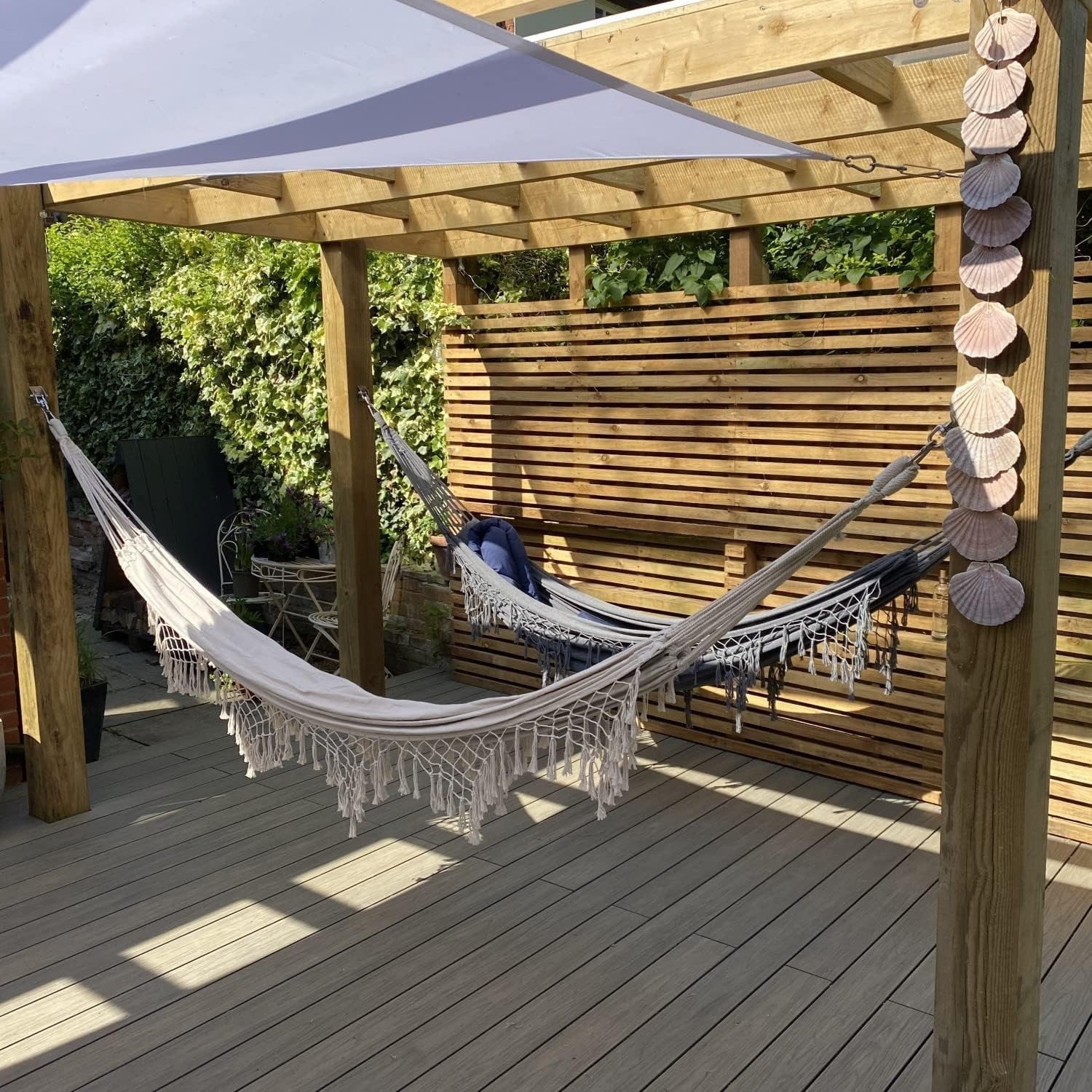 Extra Large Indoor Outdoor Brazilian Hammock Cotton Linen Tassels Soft Swing