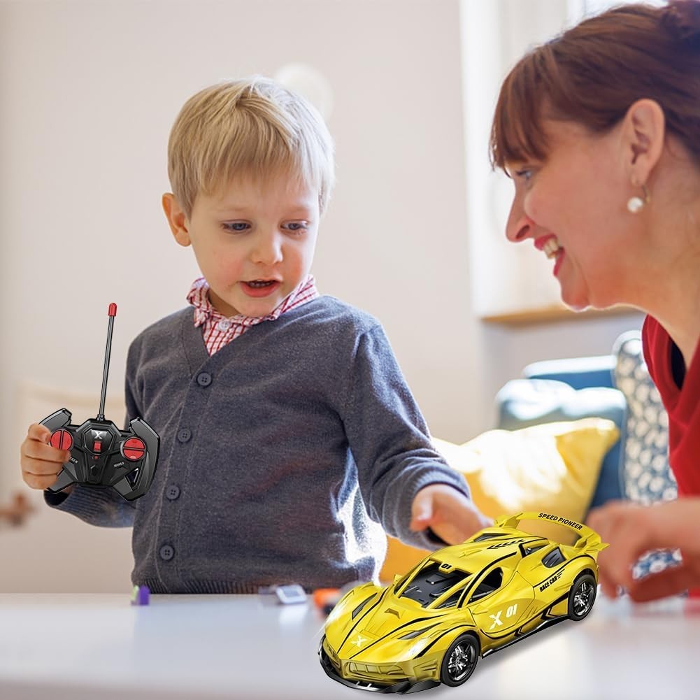 Yellow RC Drift Car for Kids – Remote Control, Driftable, 22×10×8 CM