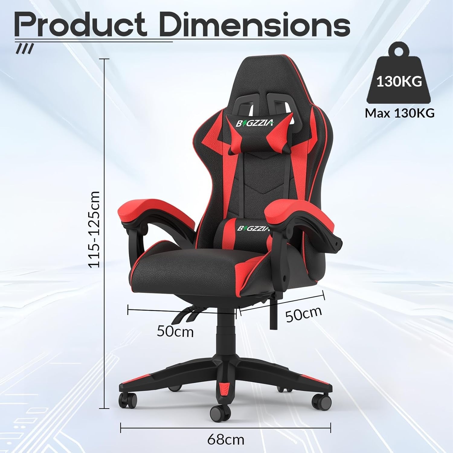 Ergonomic Gaming Chair Red Reclining Office Chair w/ Lumbar
