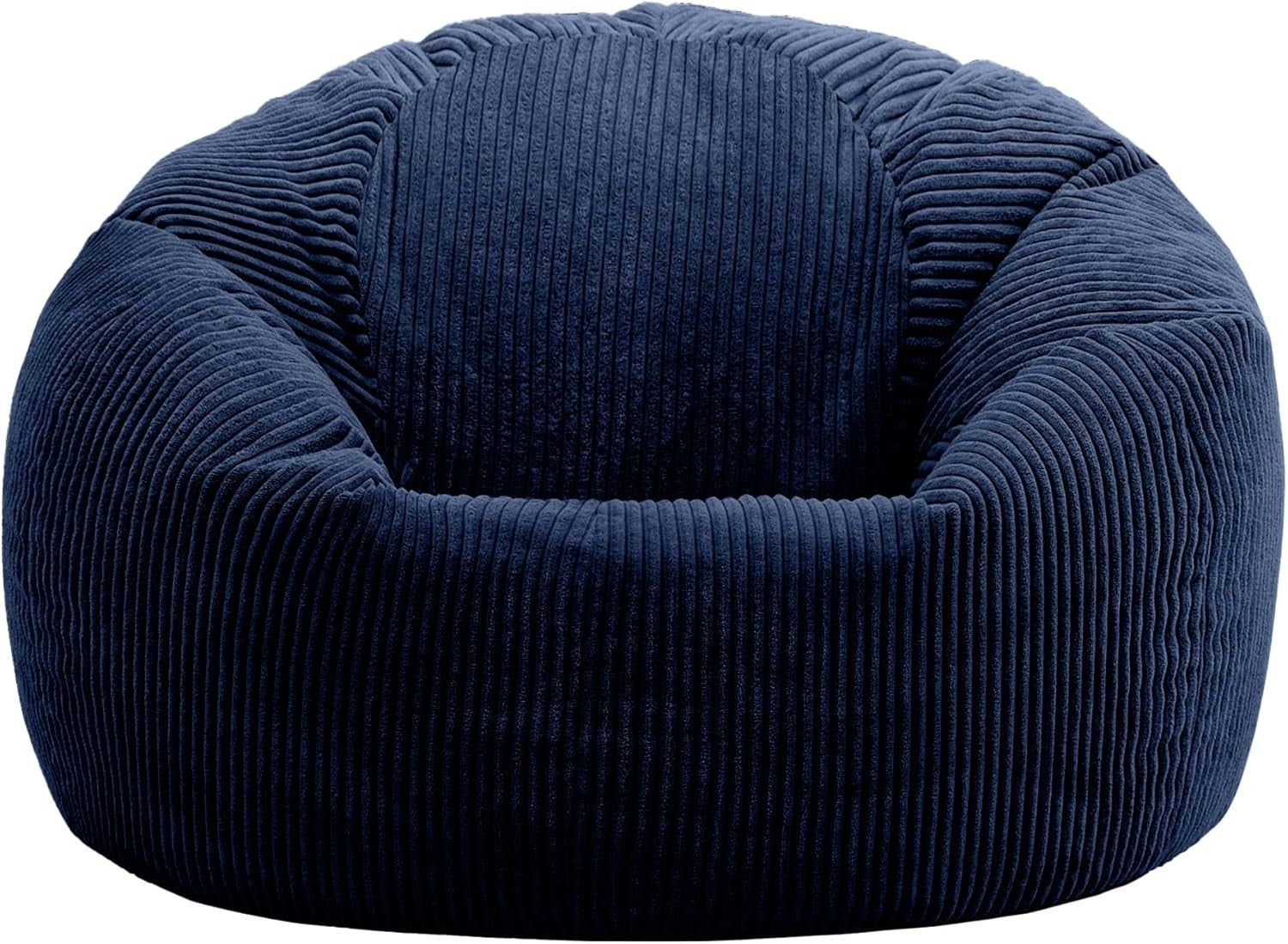 2x Large Navy Cord Bean Bag Chairs | Adult Floor Lounger w/ Filling
