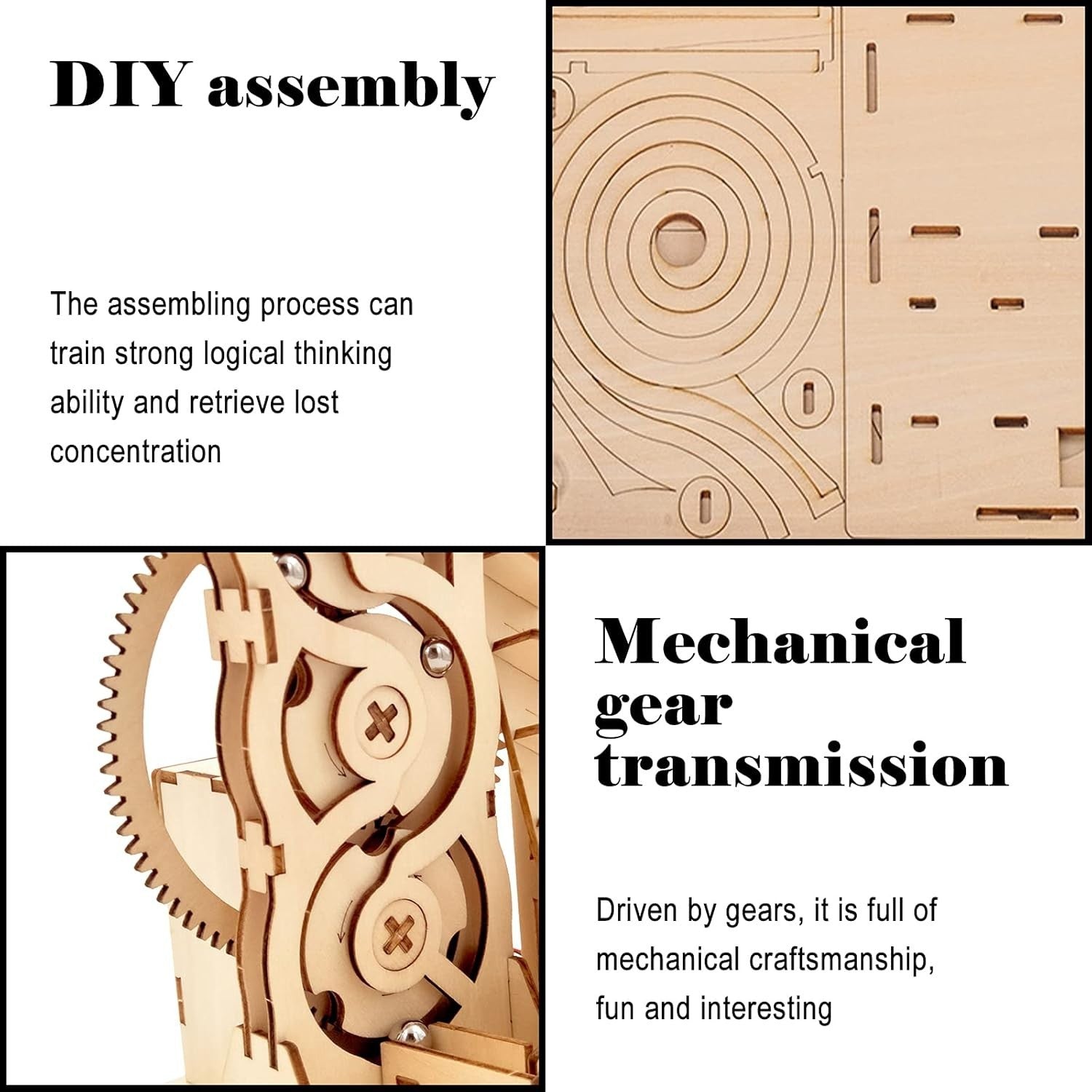 DIY Solar Marble Run Wooden Puzzle Kit – STEM Toy for Kids & Adults 14+