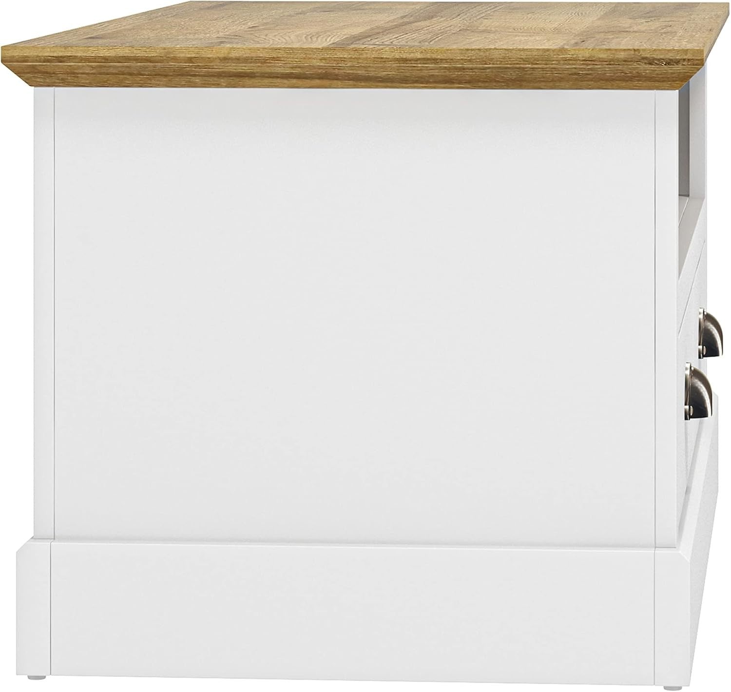 Modern White Coffee Table with 2 Drawers & Shelf – Storage Cabinet 94cm