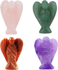 Crystal Guardian Angels Set of 4 Gemstone Carved Figurines 1.5" Healing Ornament