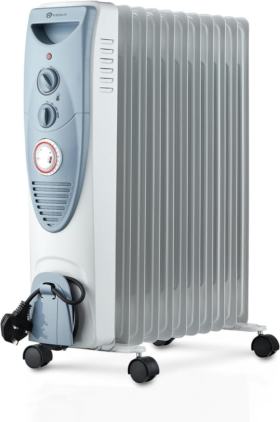 Oil Filled Radiator Heater 2500W 11 Fin Portable Electric Heater Timer