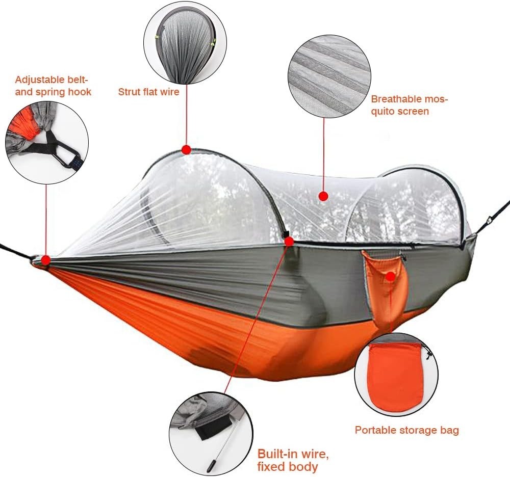 Camping Hammock with Mosquito Net | 290x140cm | 300kg Capacity , Complete Kit
