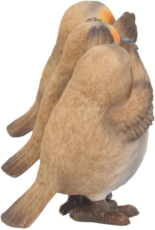 Three Wise Robin Figurines Resin 8cm Cute Bird Ornament Set Home Decor Gift