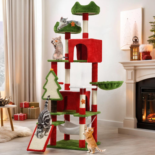 Large Cat Tree Tower 190cm Multi Level Condo Hammock Sisal Scratching Posts