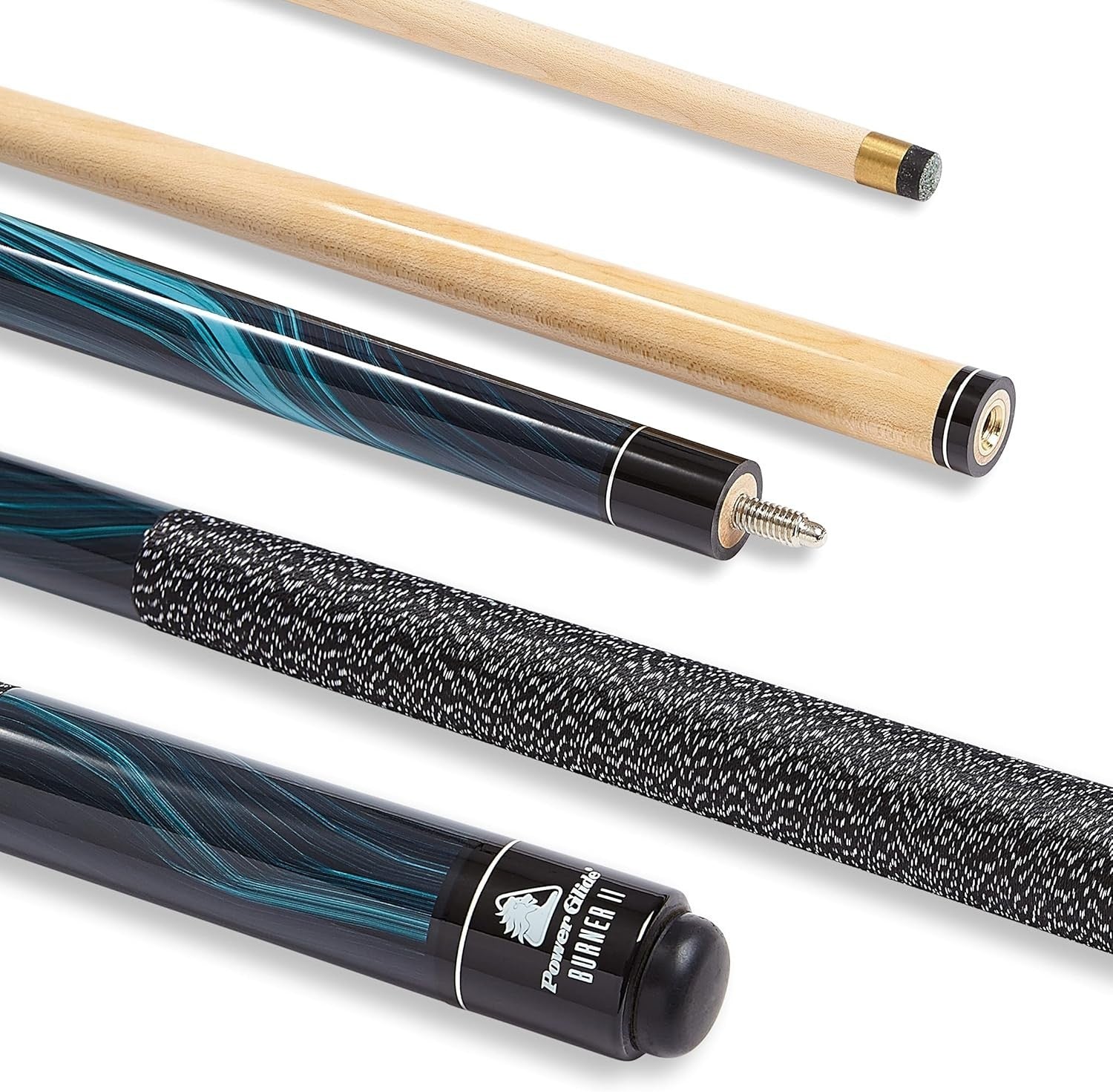 57in Pool Cue Maple Shaft Ramin Butt 10mm Tip 2pc Black
