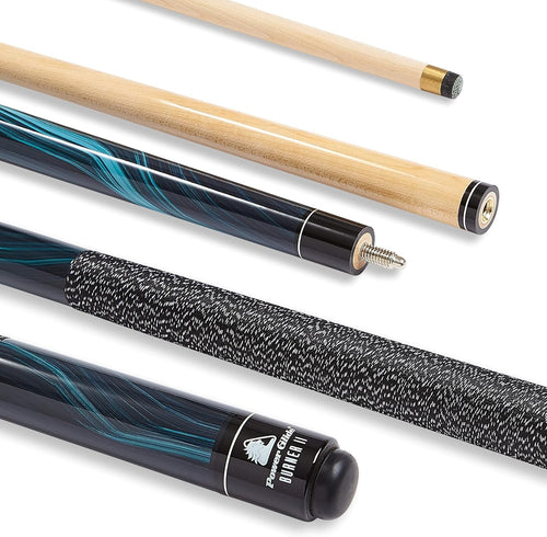 57in Pool Cue Maple Shaft Ramin Butt 10mm Tip 2pc Black
