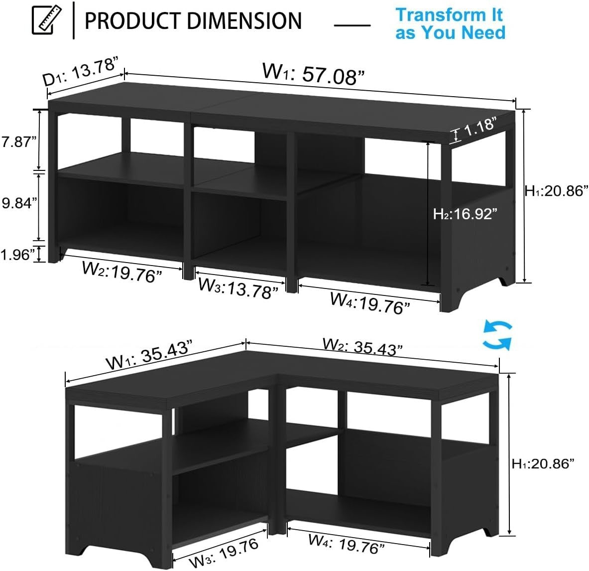 Black Entryway Storage Bench 145cm Shoe Rack Hallway Living Room Seat