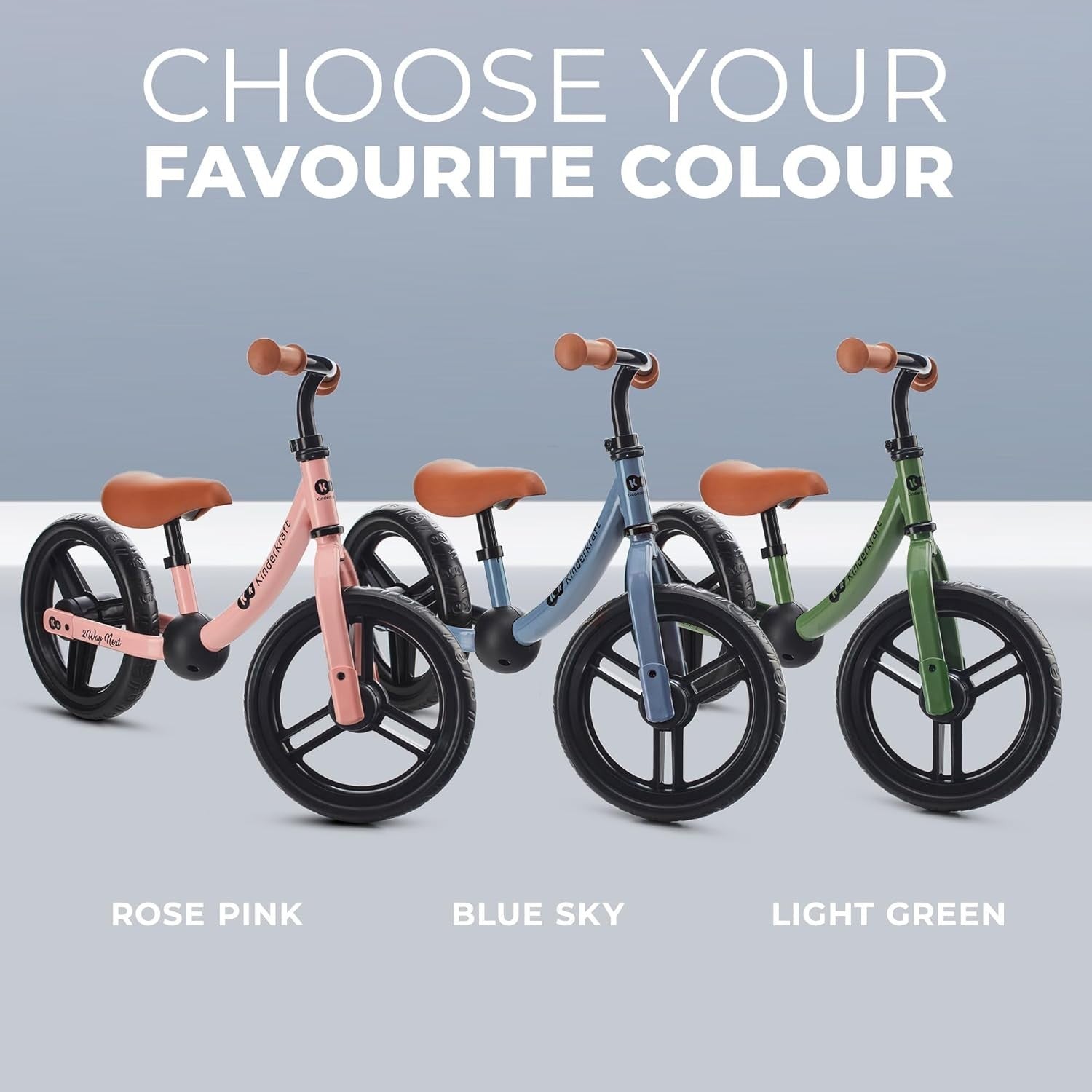 Kids Balance Bike 12in No Pedal Bicycle Adjustable Seat Bell Green