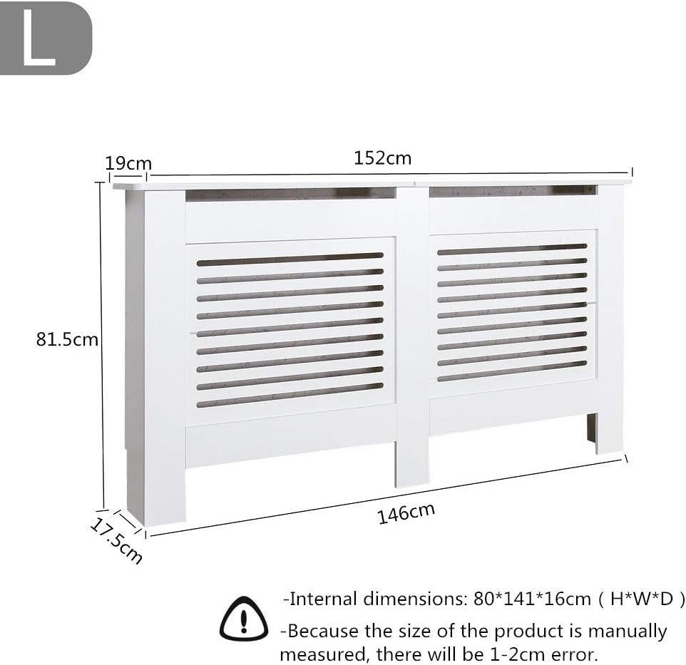 Large White Radiator Cover | Modern Horizontal MDF Cabinet