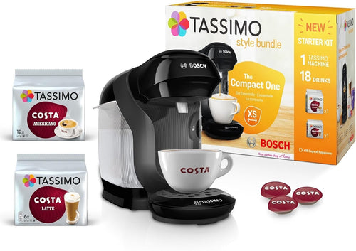 Pod Coffee Machine Starter Bundle with Drinks | 0.7L | Auto Clean | One Touch